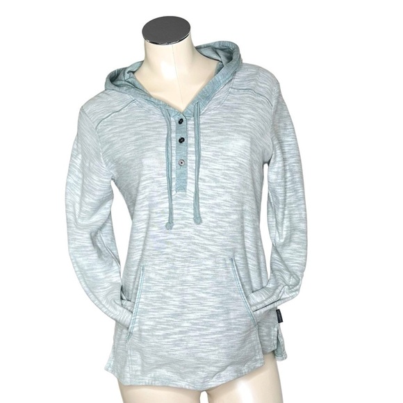 COLUMBIA Half Button Down Green Lightweight Hoodie Women's Size S - Picture 1 of 16